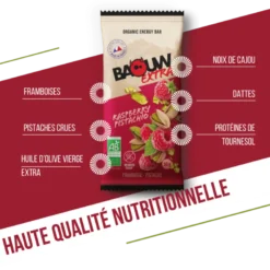 BaouwExtra Framboise-Pistache - Barre énergétique