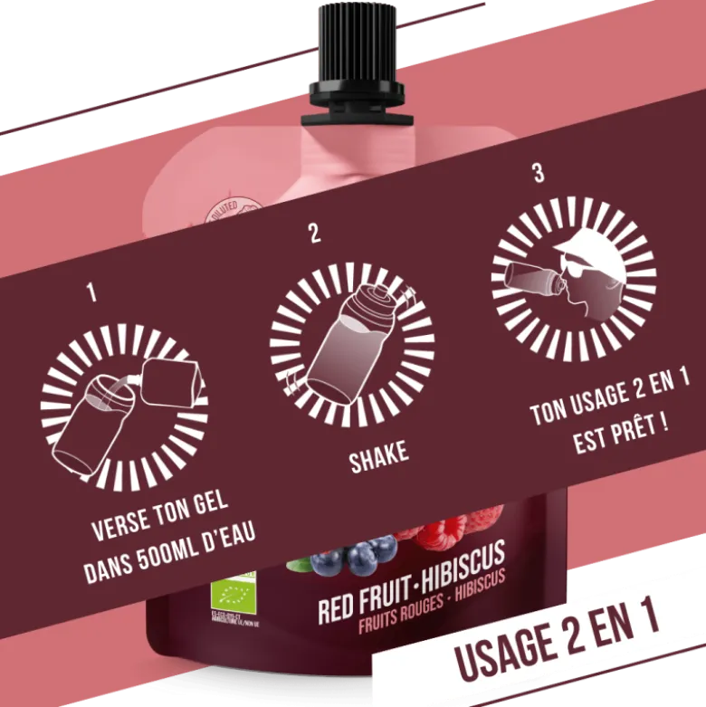 BaouwFruits Rouges -Hibiscus - Gel énergétique