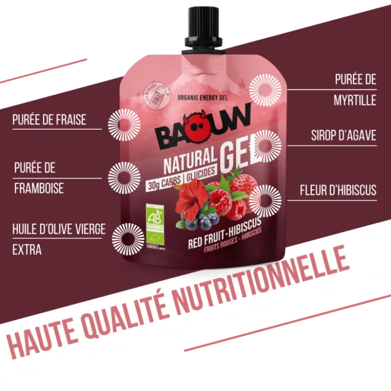 BaouwFruits Rouges -Hibiscus - Gel énergétique
