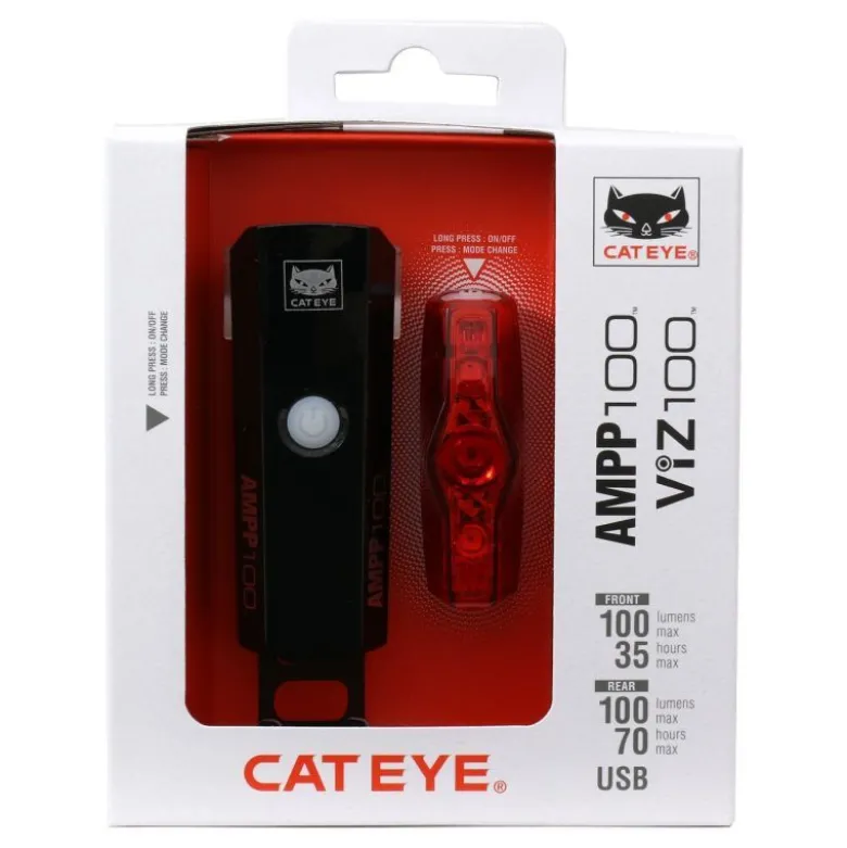 CateyeAmpp 100 & Viz 100 - Kit éclairage vélo