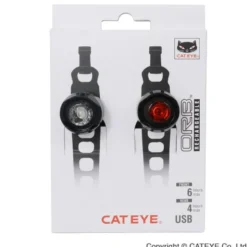 CateyeOrb Rechargeable F/R Seat Polished Black - Kit éclairage vélo