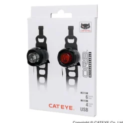 CateyeOrb Rechargeable F/R Seat Polished Black - Kit éclairage vélo