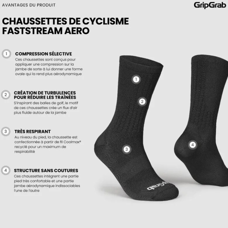 GripGrabFastStream Aero Cycling Socks - Chaussettes vélo