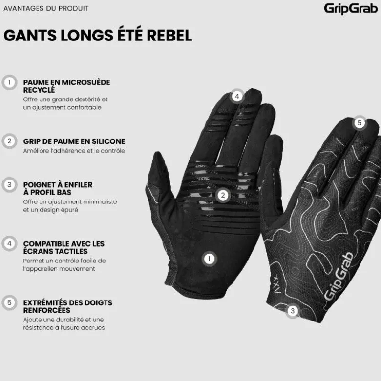GripGrabRebel Full Finger Summer Gloves - Gants VTT