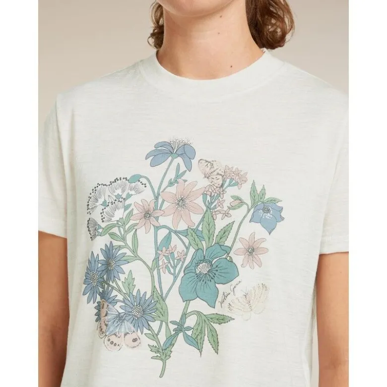 icebreakerMerinos 150 Tech Lite SS Crop Tee NZ Flora - T-shirt en laine mérinos femme