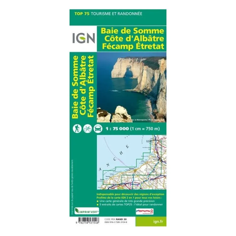 IGNBaie De Somme / Côte D'Albâtre / Fécamp / Etretat - Carte topographique