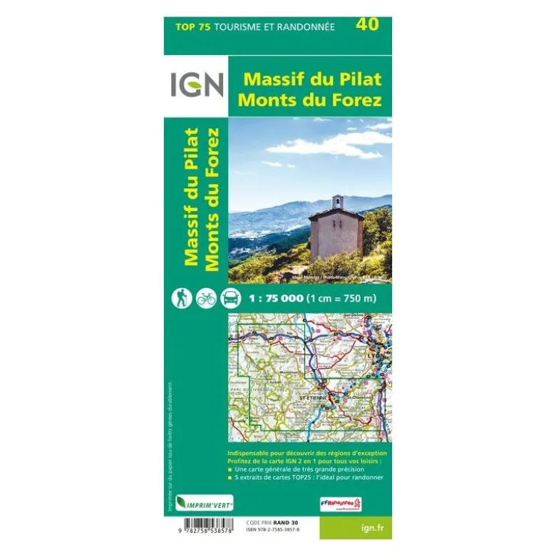 IGNMassif Du Pilat / Monts Du Forez - Carte topographique