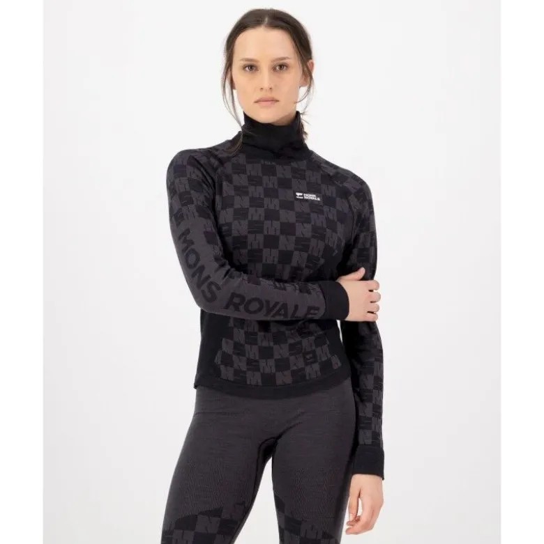 Mons RoyaleAscender Merino Seamless Mock Neck Long Sleeve - Maillot thermique laine mérinos femme