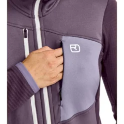 OrtovoxFleece Grid Jacket - Polaire en laine mérinos femme