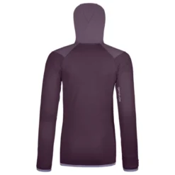 OrtovoxFleece Grid Hoody - Polaire en laine mérinos femme