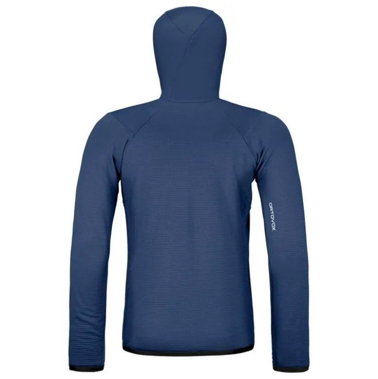 OrtovoxFleece Grid Hoody - Polaire en laine mérinos homme
