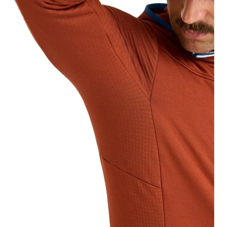 OrtovoxFleece Grid Hoody - Polaire en laine mérinos homme