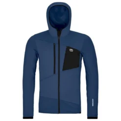 OrtovoxFleece Grid Hoody - Polaire en laine mérinos homme