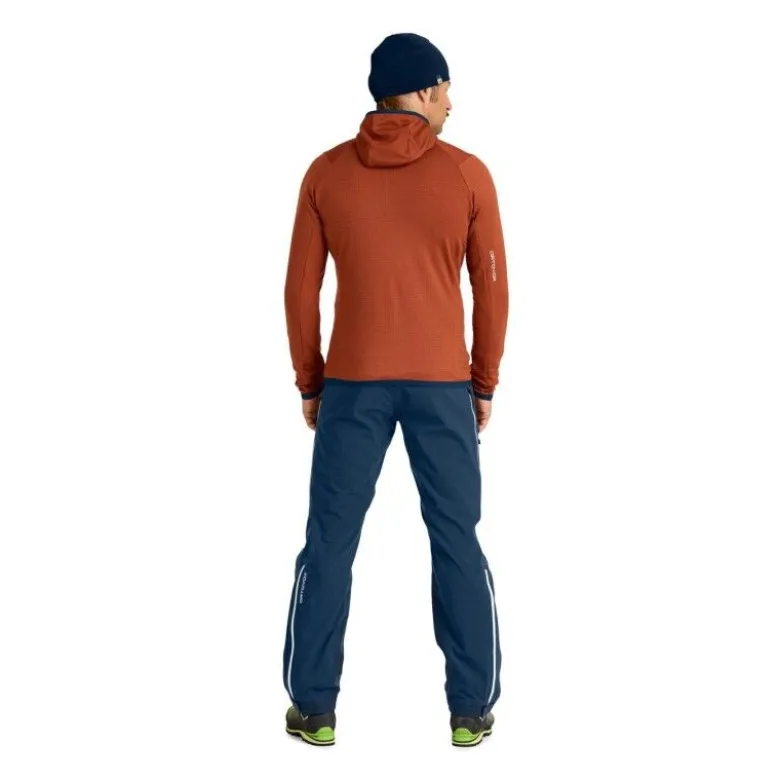 OrtovoxFleece Grid Hoody - Polaire en laine mérinos homme