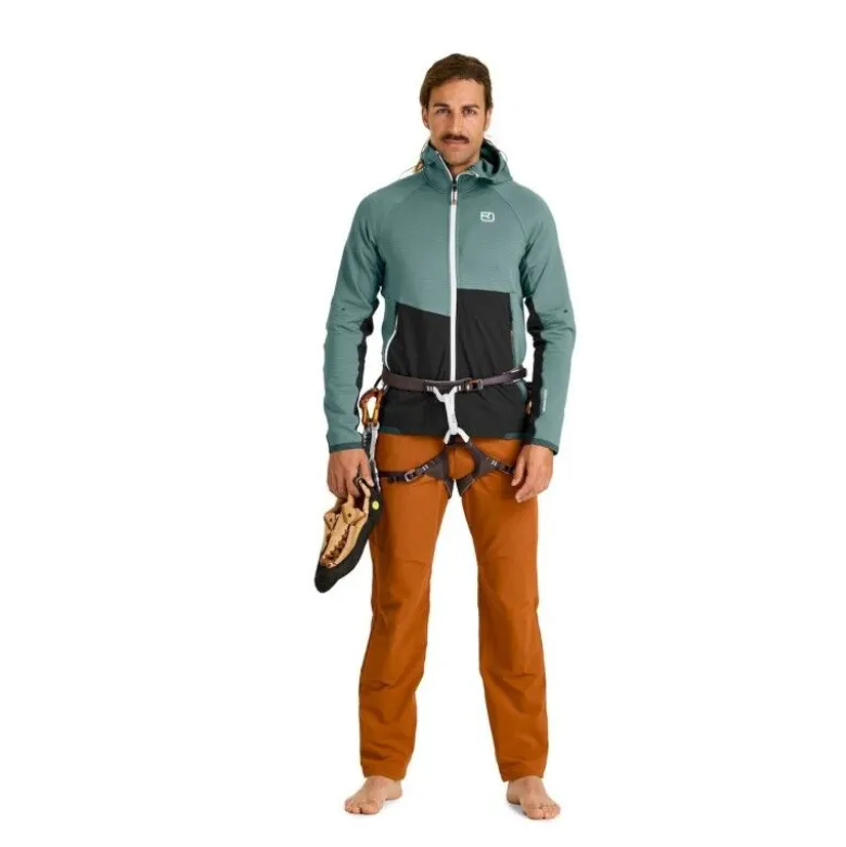 OrtovoxFleece Rib Hoody - Polaire en laine mérinos homme