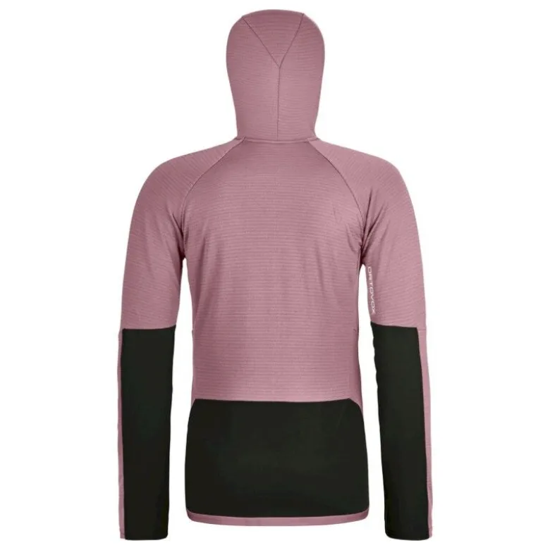 OrtovoxFleece Rib Hoody - Polaire en laine mérinos femme