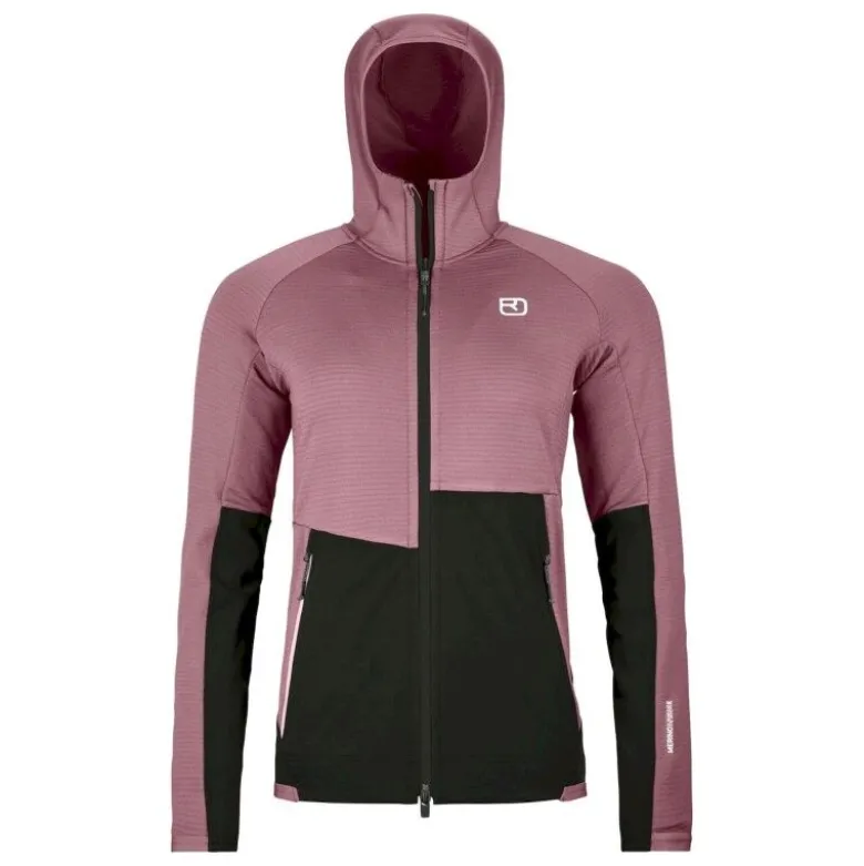 OrtovoxFleece Rib Hoody - Polaire en laine mérinos femme