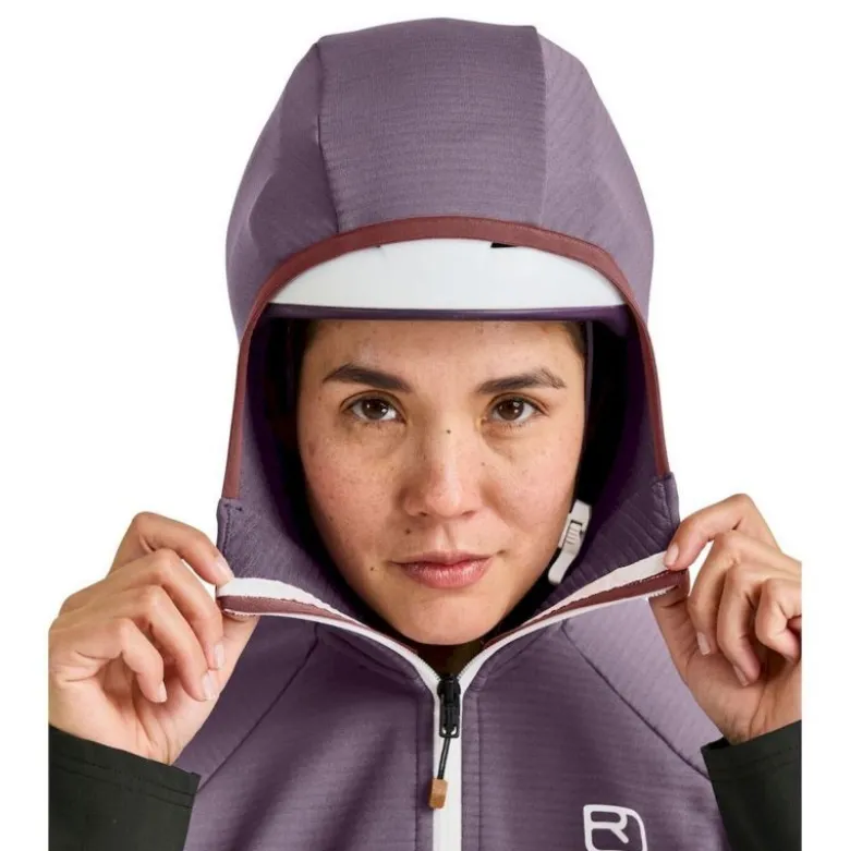 OrtovoxFleece Rib Hoody - Polaire en laine mérinos femme