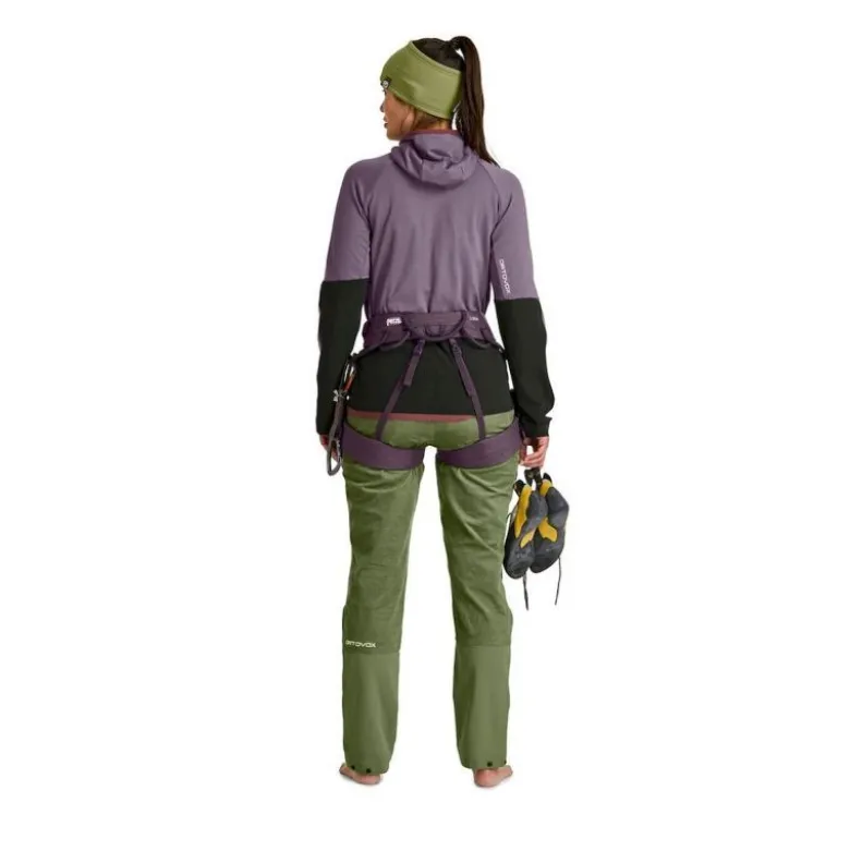 OrtovoxFleece Rib Hoody - Polaire en laine mérinos femme