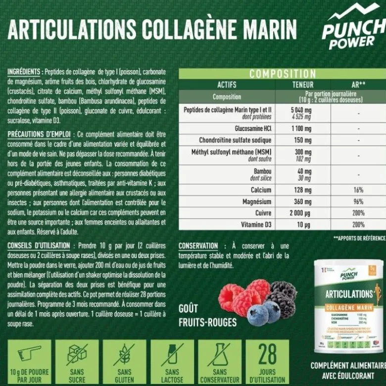 Punch PowerArticulations Collagene Marin Poudre 280 g
