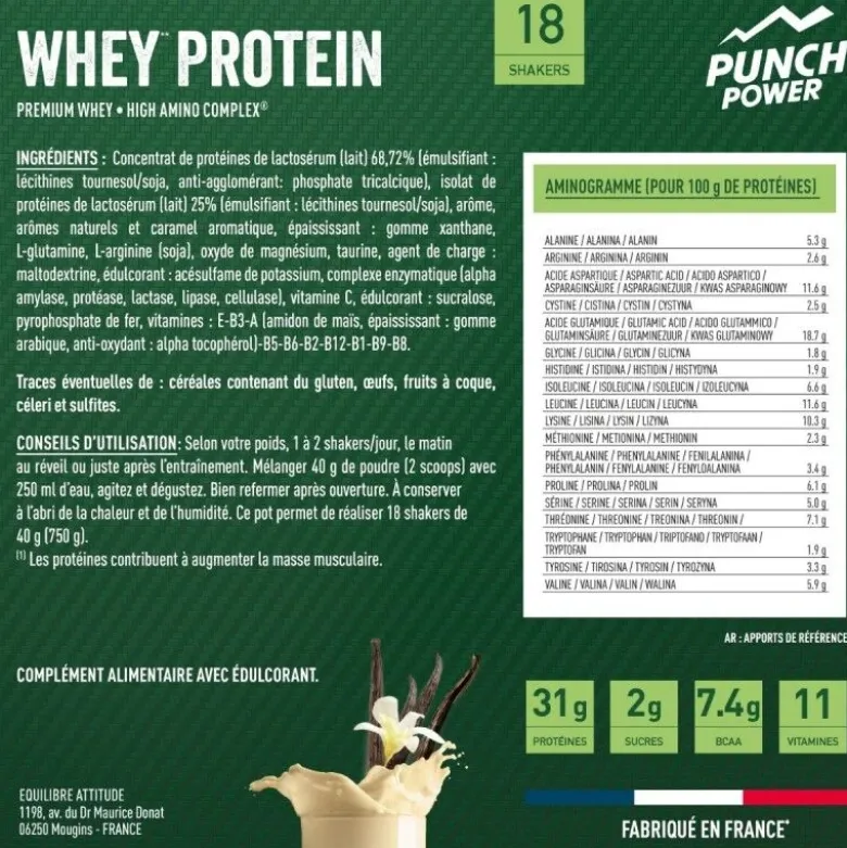 Punch PowerWhey Protein 750 g - Boisson énergétique