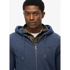 SuperdryEssential Logo Half Brushed Zip Hoodie - Sweatshirt à capuche homme
