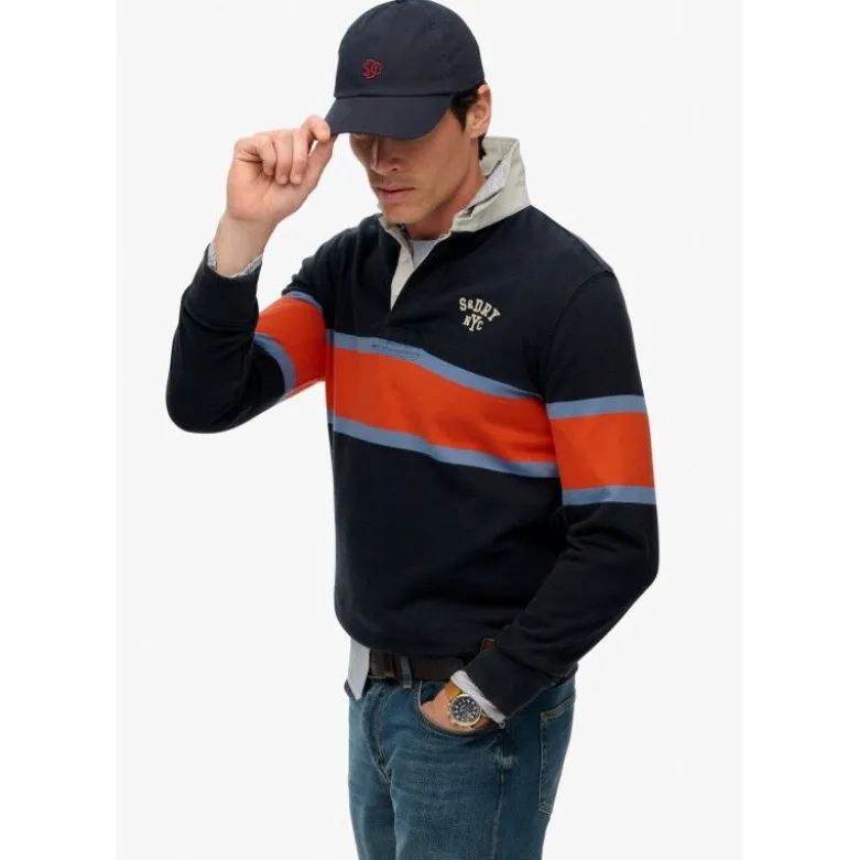 SuperdryVintage Athletic Stripe Rugby - Polo homme