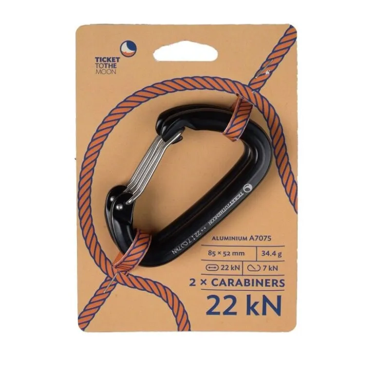 Ticket to the MoonAluminium carabiner 22kN x2 - Mousqueton